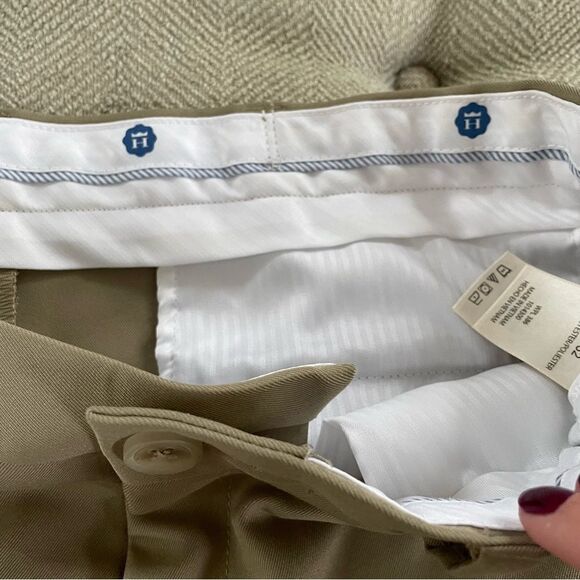 Haggar Mens Khaki Chino Pants Flat Front 34 x 32 - Picture 3 of 7